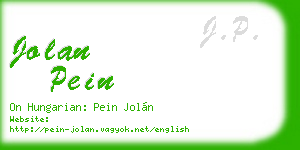 jolan pein business card