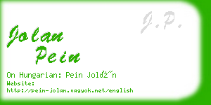 jolan pein business card